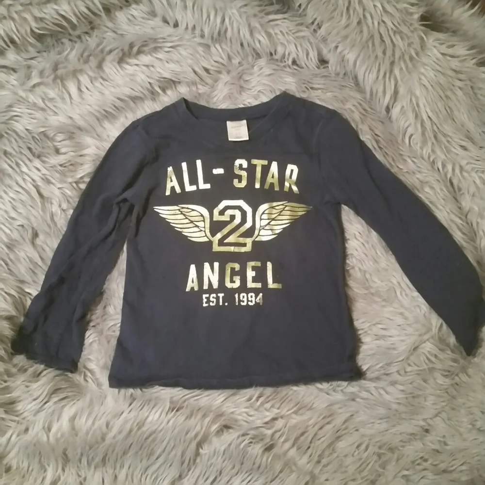 Old Navy long sleeve shirt, gold detail, 4T - Picture 1 of 5